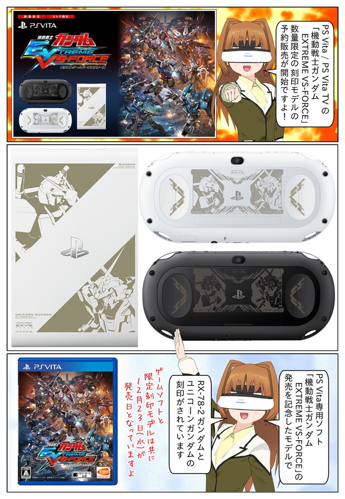 PS Vita用ソフト「機動戦士ガンダム EXTREME VS-FORCE」の発売記念の限定モデル
