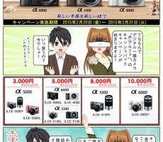 ソニー デジタル一眼カメラ“α” 最大1万円のキャッシュバック！