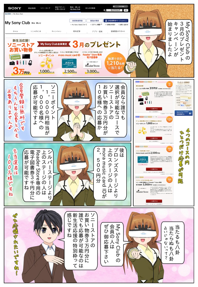 My Sony Club 3月のプレゼントキャンペーン Sony Communication Space Uda