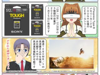 ソニーがTOUGH仕様のCFexpress Type B メモリーカード CEB-Gシリーズを2020年1月25日に発売