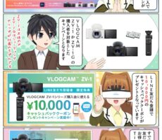 ソニー VLOGCAM ZV-1 か ZV-1G を購入で10,000円のキャッシュバックとなるキャンペーン