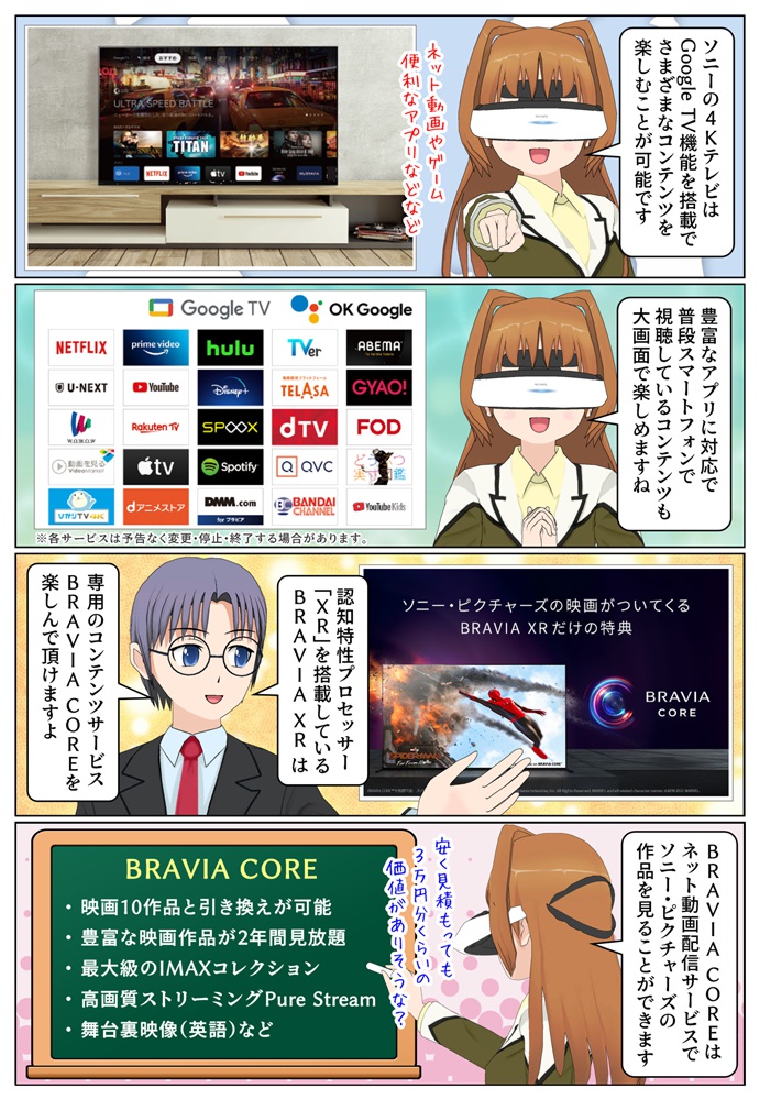 BRAVIA A95Kシリーズは Google TV機能とBRAVIA COREを搭載