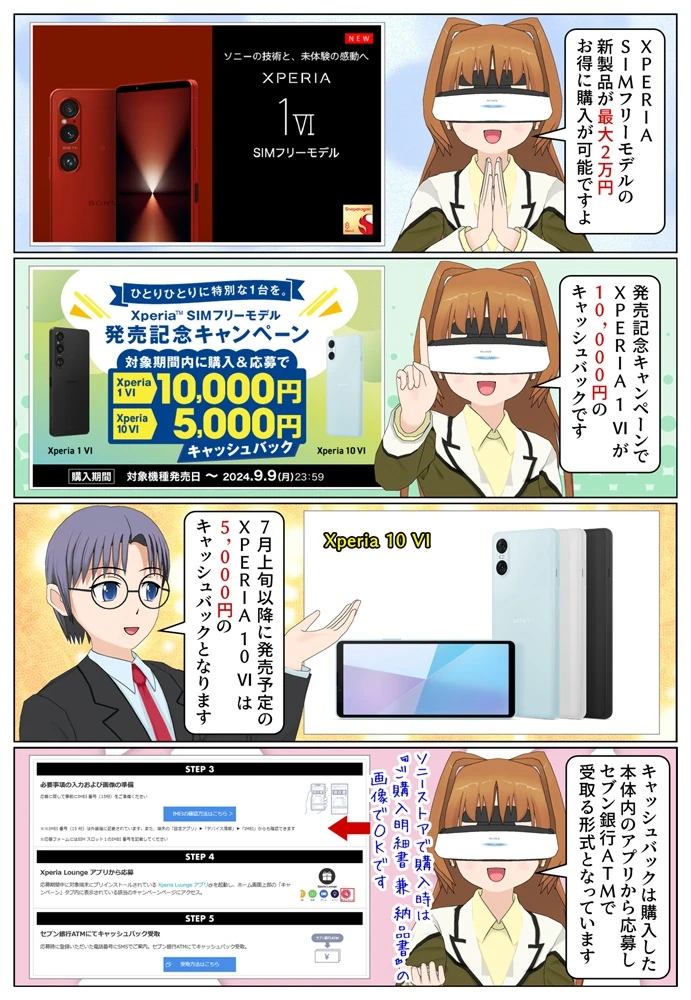 Xperia 1 VI SIMフリーモデルが最大2万円お得に購入が可能