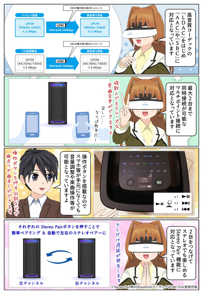 ULT TOWER 9はBluetoothの高音質コーデックLDACに対応