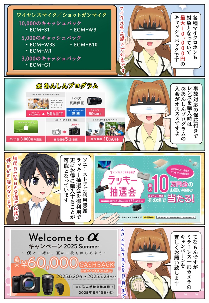 デジタル一眼カメラの本体とレンズはソニーストアでの購入もオススメです