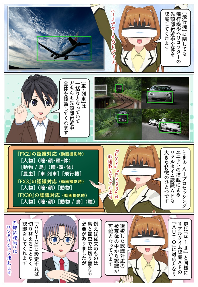 『FX2』と『FX3』の認識できる被写体の違い