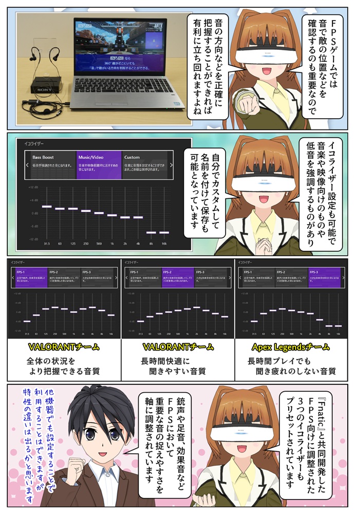 ゲーミング有線イヤホン INZONE E9 はFPSにオススメのイコライザーをプリセット