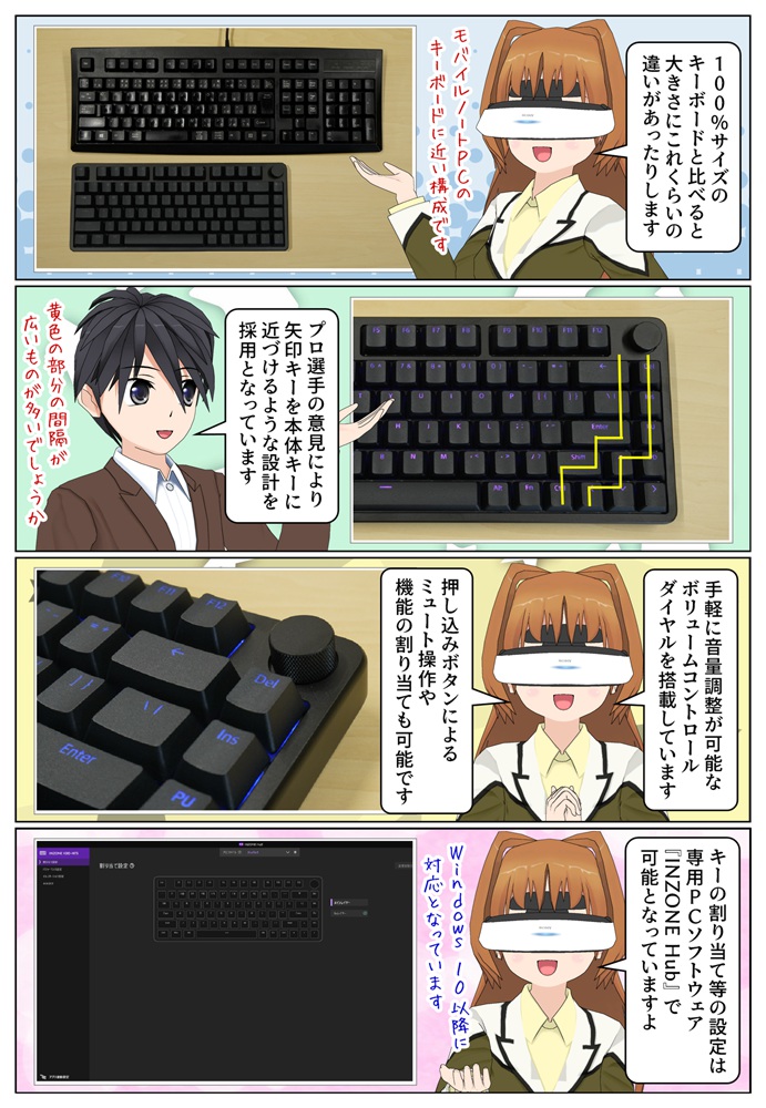 ゲーミングキーボード INZONE KBD-H75 はコンパクトな75%サイズを採用