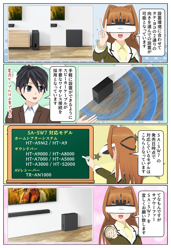 ソニーのサブウーファー SA-SW7対応モデル