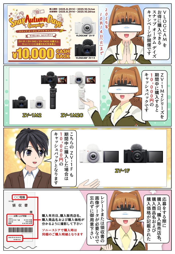 ソニーの VLOGCAM キャッシュバックキャンペーンが開催