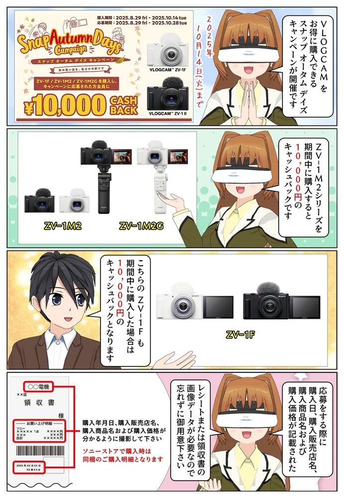 ソニーの VLOGCAM キャッシュバックキャンペーンが開催