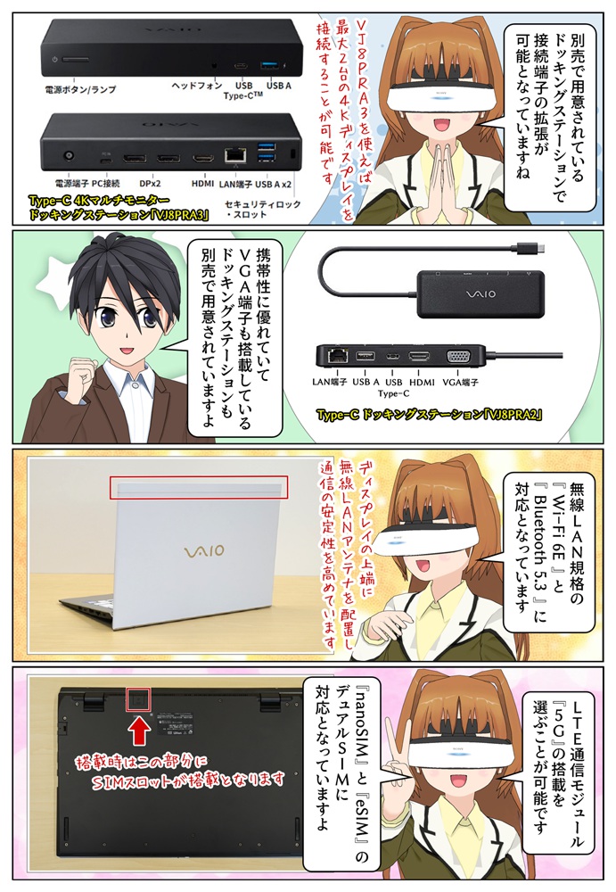 VAIO SX14 2025年モデルは5GのデュアルSIMの搭載が選べます