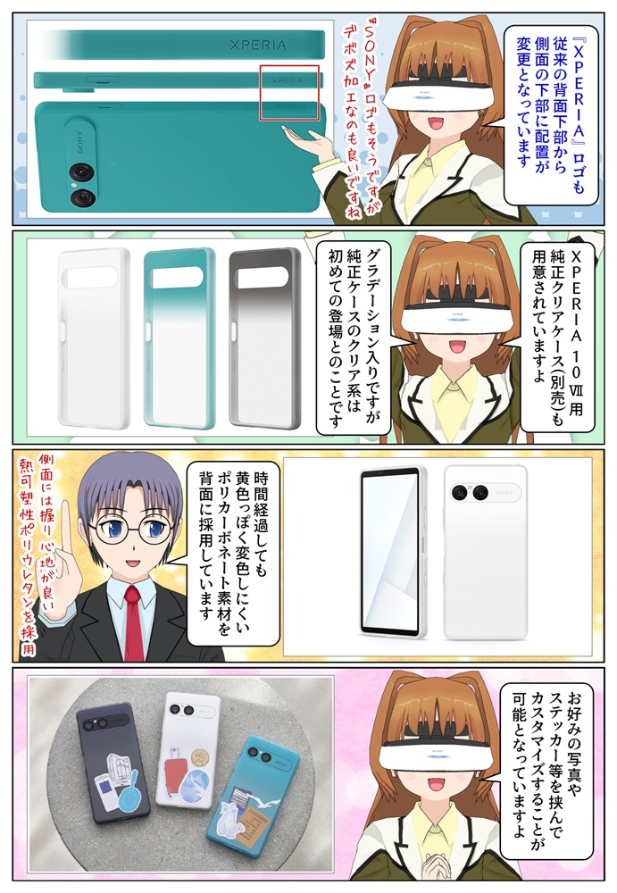 Xperia 10 VII 用の純正クリアケース XQZ-CBFE が発売