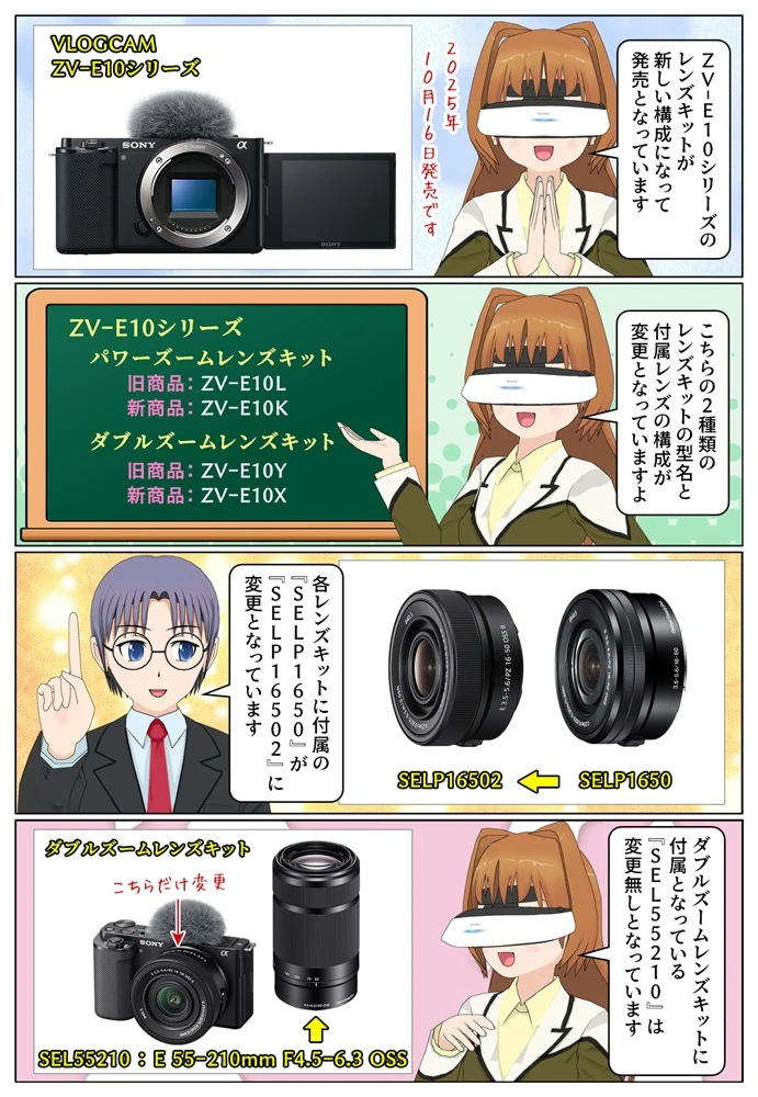 VLOGCAM ZV-E10シリーズに新しいレンズキットZV-E10KとZV-E10Xが発売