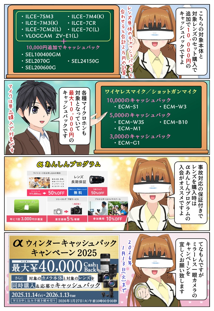 デジタル一眼カメラの本体とレンズはソニーストアでの購入もオススメです