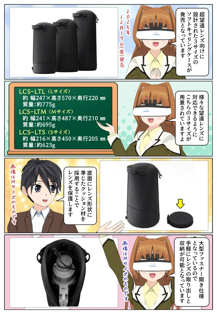 ソニーの超望遠αレンズ用のソフトキャリングケースが発売