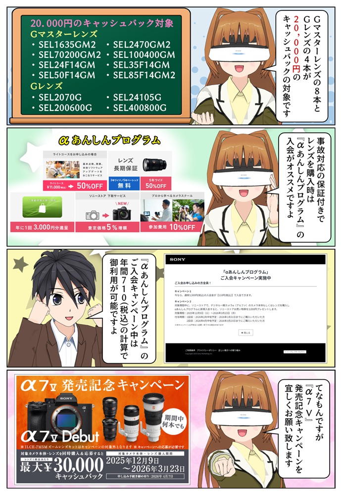 α7 V 発売記念キャンペーンの対象レンズ