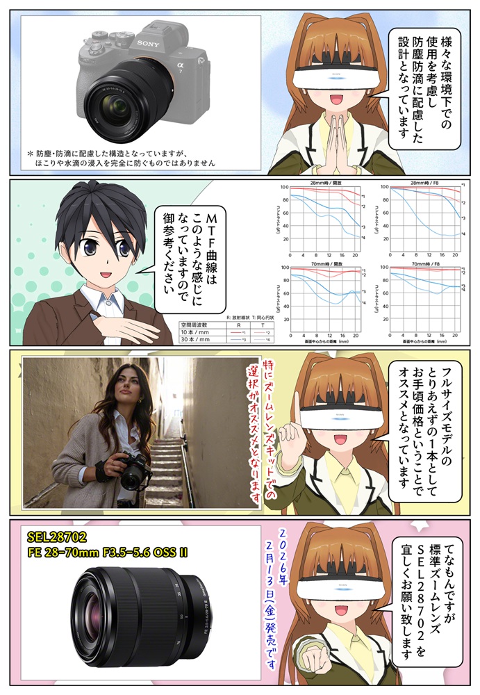 SEL28702（FE 28-70mm F3.5-5.6 OSS II）のMTF曲線