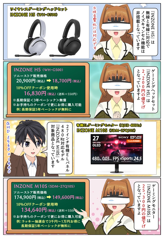 ソニーの有機ELゲーミングモニター INZONE M10S が期間限定で25,300円の値下げ