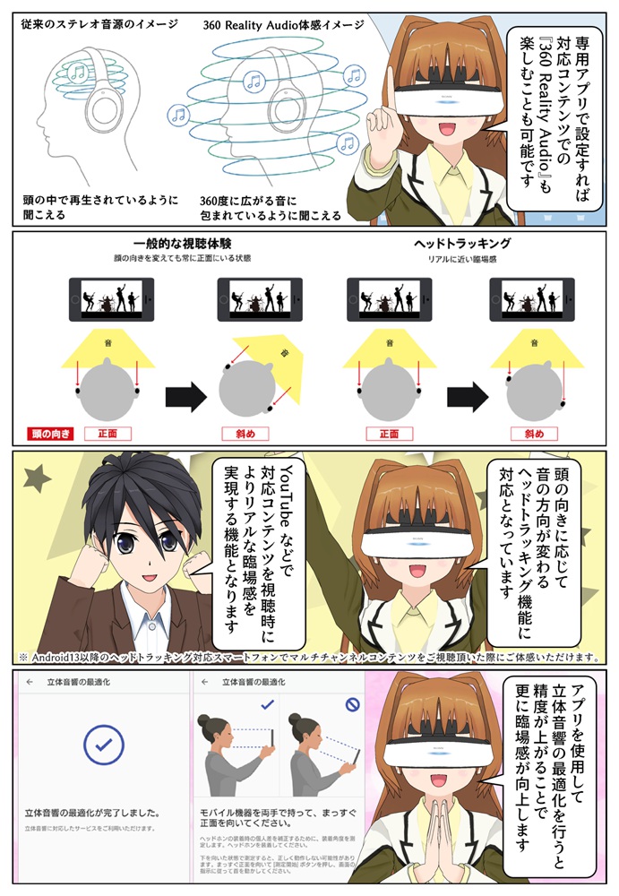 WF-1000XM6は360RAやヘッドトラッキング機能に対応