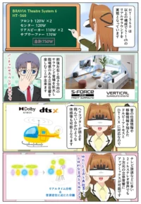 HT-S60は2chステレオ音源でも3次元の立体音響にアップミックスが可能