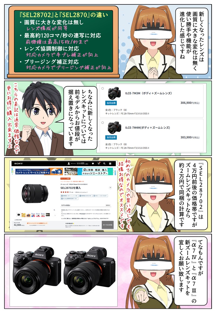 ILCE-7M4MとILCE-7M4KやILCE-7M3MとILCE-7M3Kの付属レンズの違い
