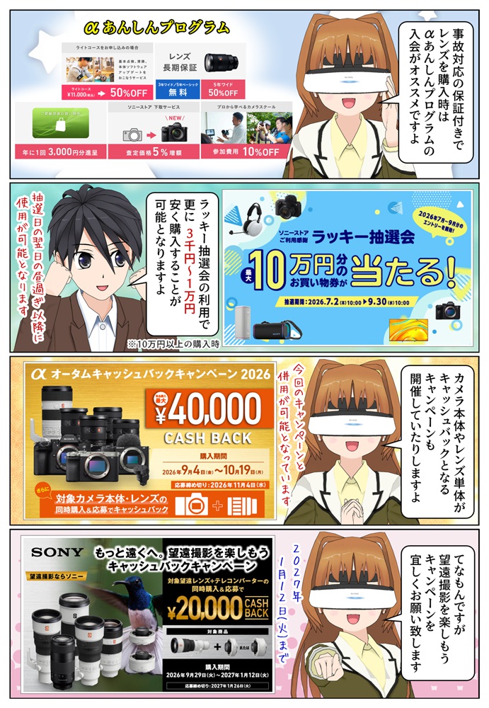 テレコンバーターキャッシュバックキャンペーンとお得なキャンペーン
