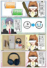 WH-CH730Nは最長75時間のロングバッテリーライフを実現